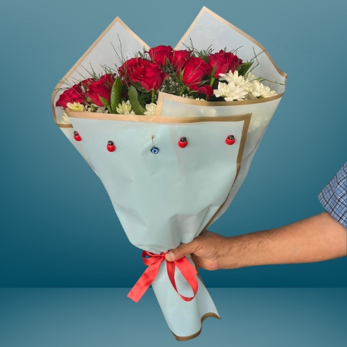 19 Adet Gül ve kasımpatı Buketi